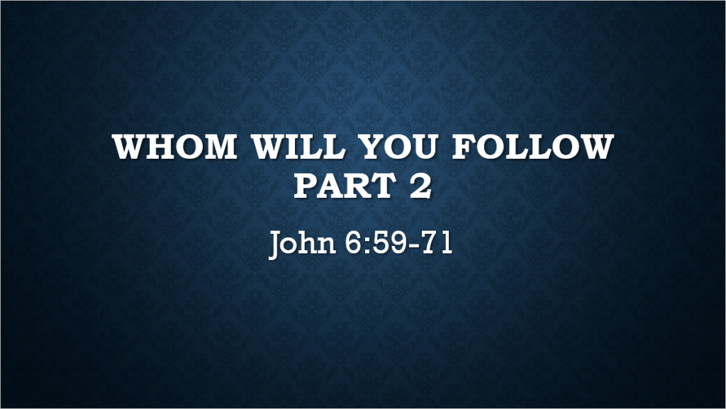 Whom Will You Follow – Part 2